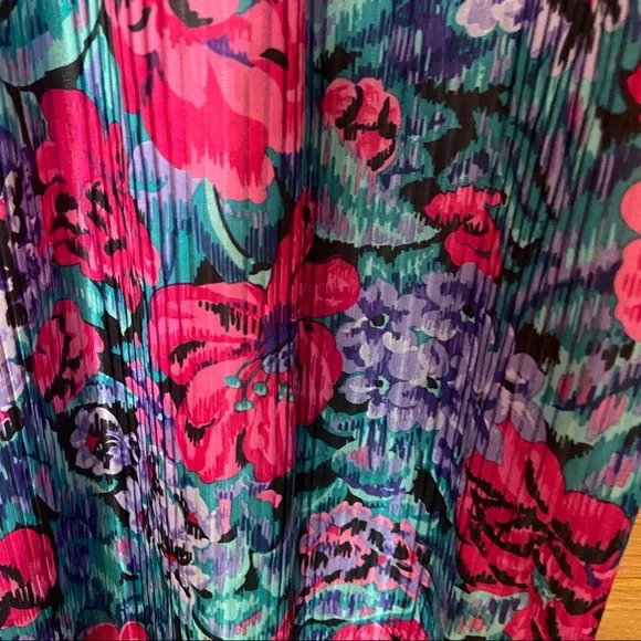 Vintage pleated bold floral lace trim slip dress - Picture 3 of 6